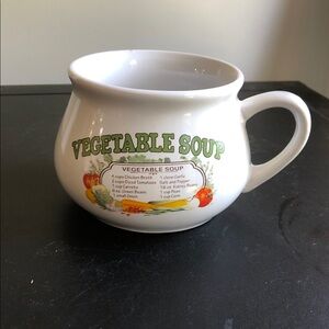 Vintage style vegetable soup recipe mug